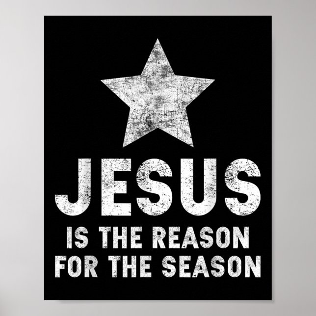 Poster Jesus É a Razão da Temporada Fé Cristã (Frente)