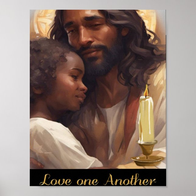 Poster Jesus e Criança Cristão Poser (Frente)