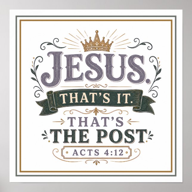 Poster Jesus É Isso É O Posto Citação Cristã (Frente)