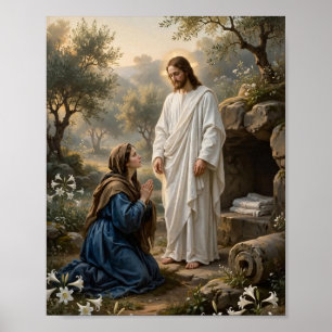 Poster Jesus e Maria no Túmulo Vazio