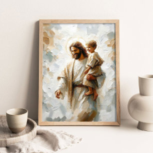 Poster Jesus e Menino, Arte Cristã Moderna, Jesus e Menin