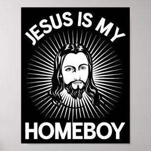 Poster Jesus É Meu Parceiro Camiseta Divertida Bíblica Cr