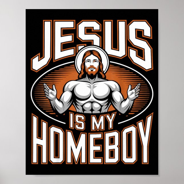 Poster Jesus É Meu Parceiro Religioso Academia Fé Cristã (Frente)