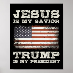 Poster Jesus é meu salvador, Trump é meu presidente