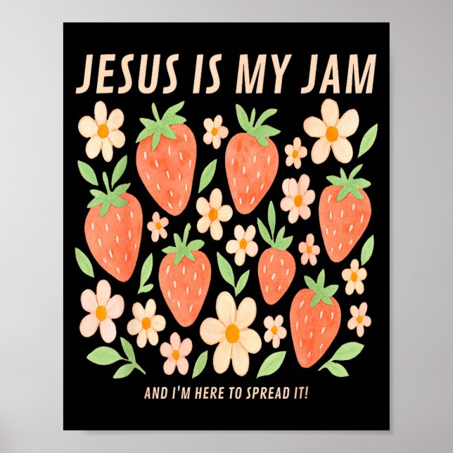 Poster Jesus É Minha Jam Tee Engraçado Fé Cristã  (Frente)