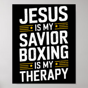 Poster Jesus é o meu salvador Boxing é a minha terapia 1
