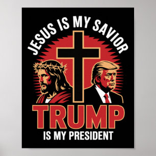 Poster Jesus é o meu salvador trump meu presidente Christ