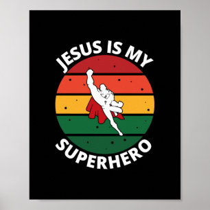 Poster Jesus é o meu super-herói cristão no Natal