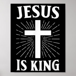 Poster Jesus é o rei Christian Faith Cross