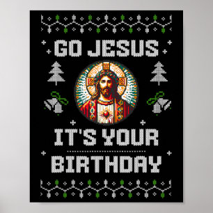 Poster Jesus, é o seu aniversário, feliz Natal