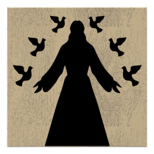 Póster Jesus e os Doves Silhouette Poster
