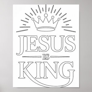 Poster Jesus É Rei Cristão 