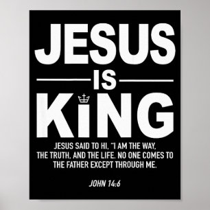 Poster Jesus É Rei Fé Religiosa Deus Cristão Homens Mulhe