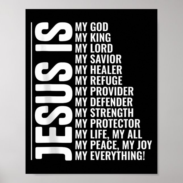 Poster Jesus é tudo fé cristã inspiradora (Frente)