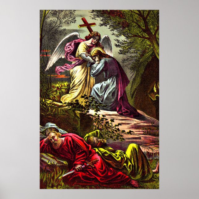 Poster Jesus em Gethsemane falando ao ângulo (Frente)