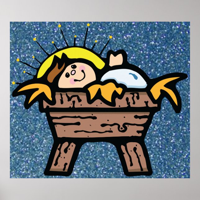 Póster jesus em manger (Frente)