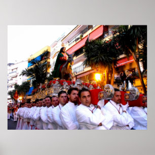 Póster Jesus em um asno, palma domingo