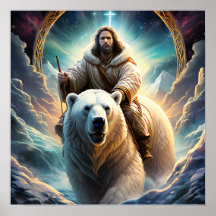 Jesus em um urso polar