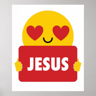 Poster Jesus Emoji Heart Eye Shirt Tee
