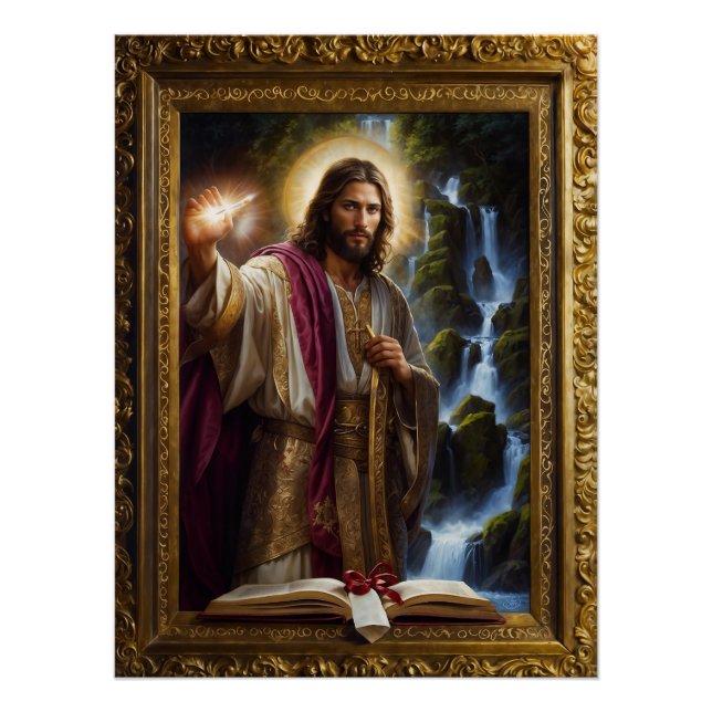 Póster Jesus Escrevendo no Livro da Vida (Frente)