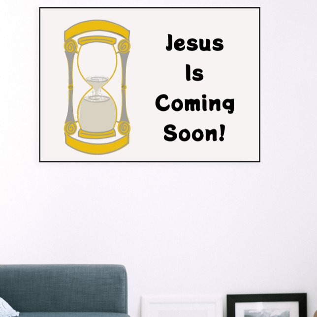 Poster Jesus Está Chegando em Breve Relógio de Areia Dour (Criador carregado)