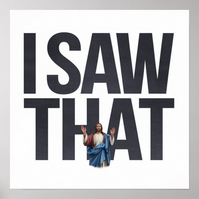 Poster Jesus está te observando, eu vi aquele Jesus Meme (Frente)