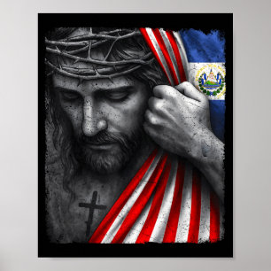 Poster Jesus Fé Cruz Coroa América El Salvador Herita