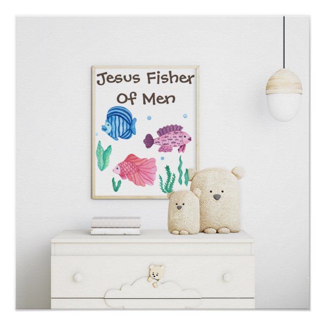 Póster Jesus Fisher De Homens Coloridos Enfermeiro Fishes (Frente)