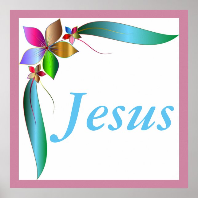 POSTER JESUS FLOWER RIBBON (Frente)