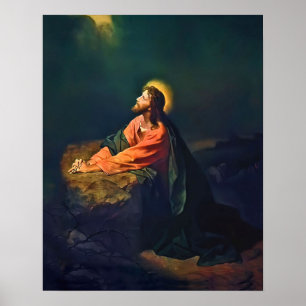 Poster Jesus Gethsemane Agony Garden Monte Olives Hofman