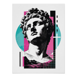 Póster Jesus Grego Retro Brutalista Colossenses 2:3