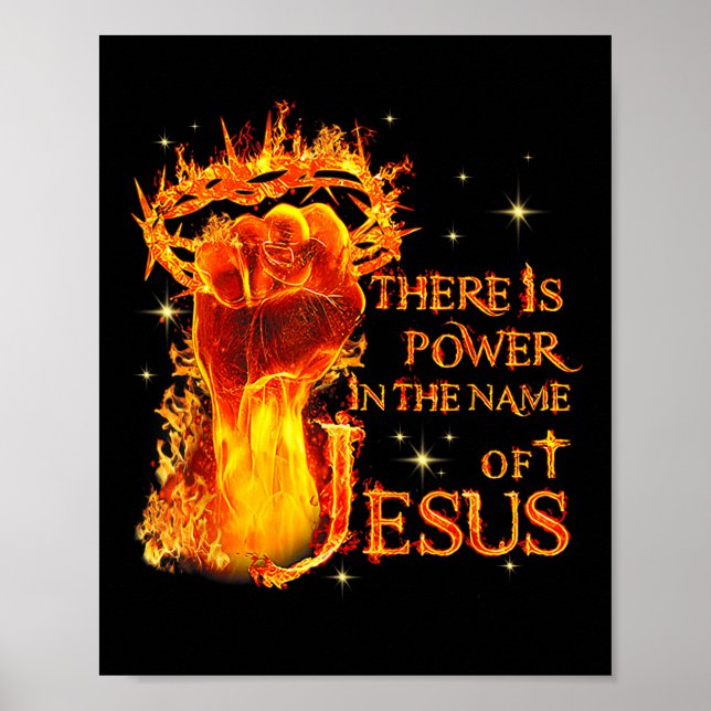 Poster Jesus Há Poder No Nome De Jesus Christia (Frente)