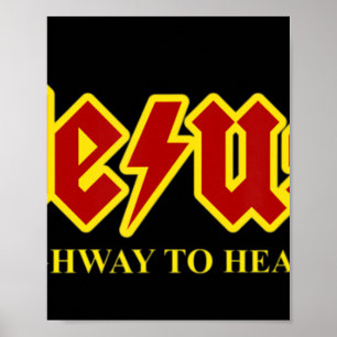 Poster Jesus Highway To Heaven Funny Christian T-ShirtJes