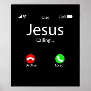 Poster Jesus Is Calling Christian