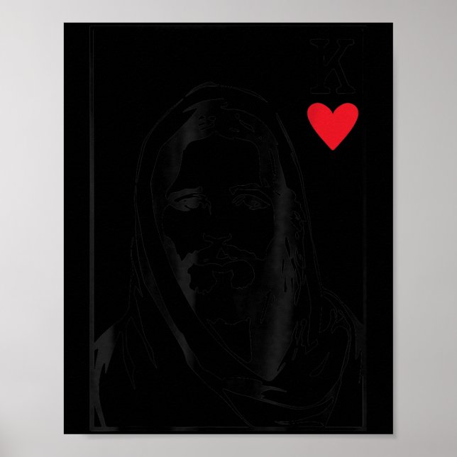 Poster Jesus Is King Jesus King Of Hearts Card Christian  (Frente)