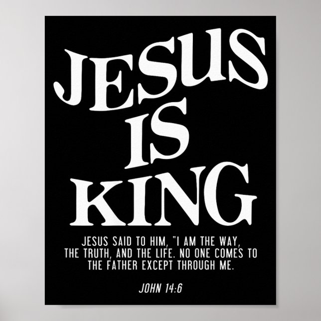 Poster Jesus Is King John Bible Verse Christian Religious (Frente)