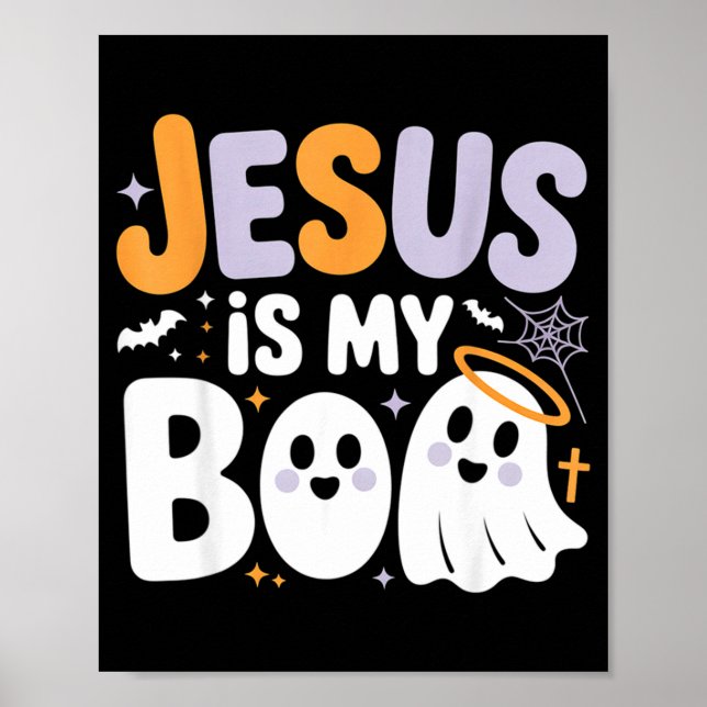 Poster Jesus Is My Boo Cute Christian Halloween Ghost Fun (Frente)