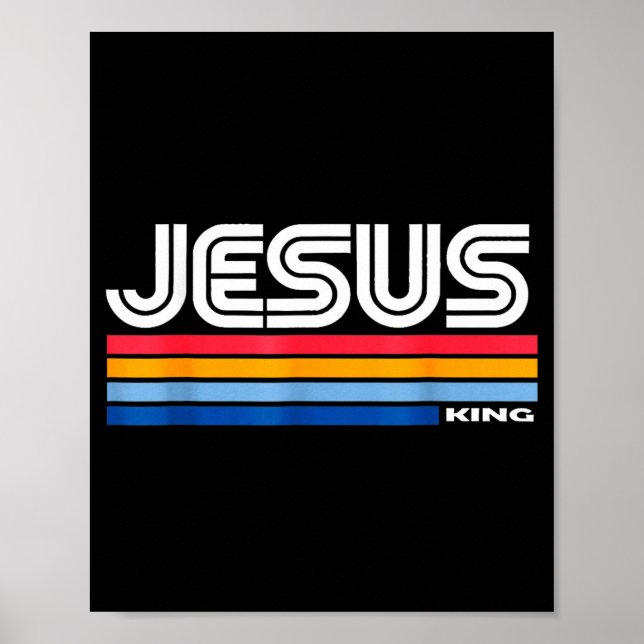 Poster Jesus King Retro Vintage Design  (Frente)