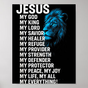 Poster Jesus - Leão Rei Cristão Senhor Salvador Fé
