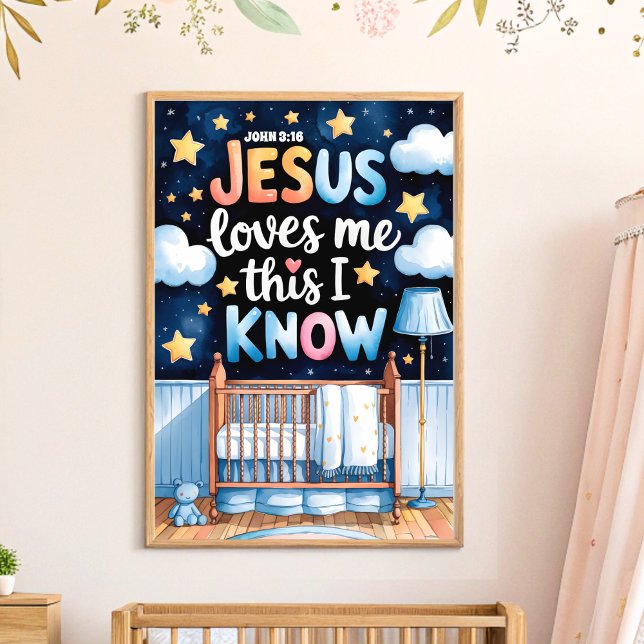Poster Jesus Me Ama Arte Para Parede Infantil de Berçário (Criador carregado)