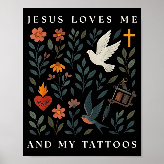 Poster Jesus Me Ama E Minhas Tatuagens  (Frente)