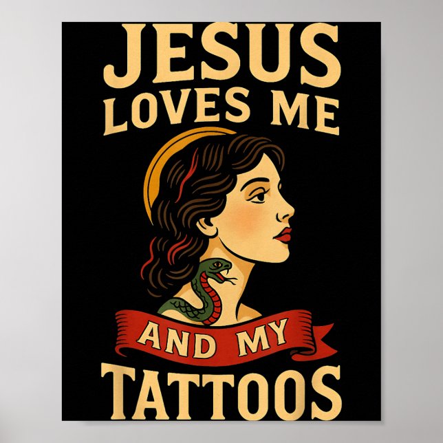 Poster Jesus Me Ama E Minhas Tatuagens _3  (Frente)