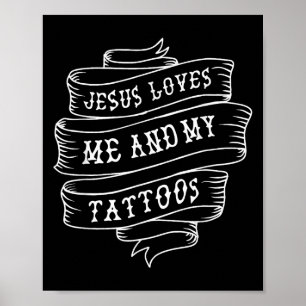Poster Jesus Me Ama E Minhas Tatuagens Engraçadas Quota C