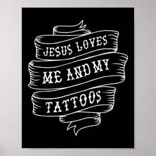 Poster Jesus Me Ama E Minhas Tatuagens Engraçadas Quota C