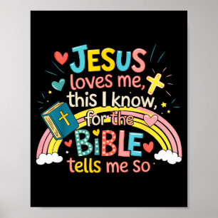 Poster Jesus Me Ama Isso Eu Sei Meninos Crianças Jesus