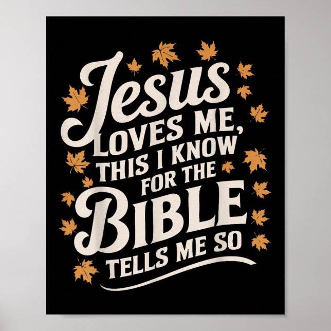 Poster Jesus Me Ama Isso Que Eu Sei Para A Bíblia - Verda (Frente)