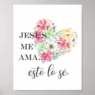 Poster Jesus me ama para ver flores coração
