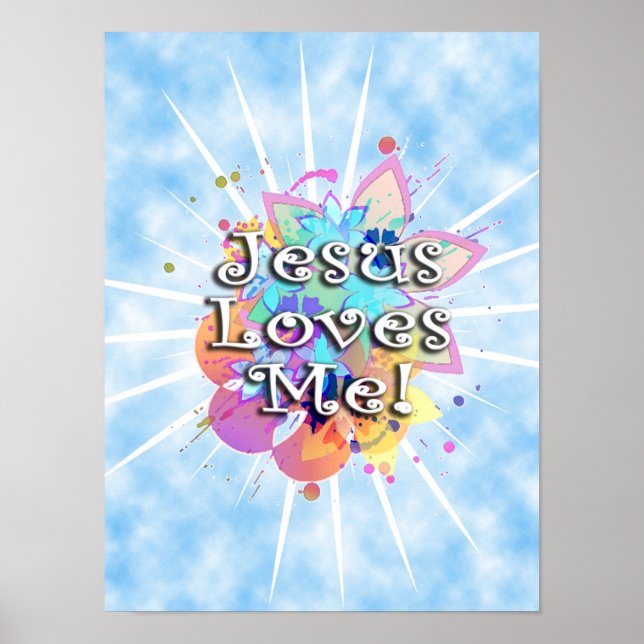 Poster Jesus Me Ama, Pastel Watercolor (Frente)
