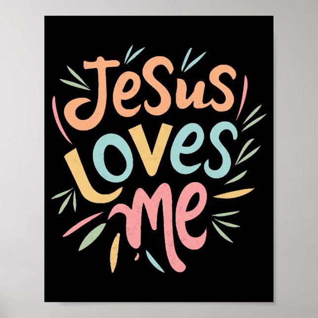 Poster Jesus me ama - vintage design (Frente)