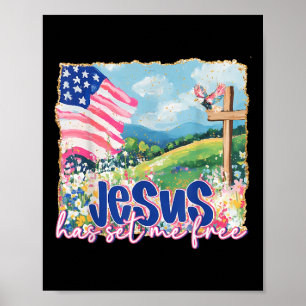 Poster Jesus Me Libertou Da Bíblia Cristã 4 De Julho